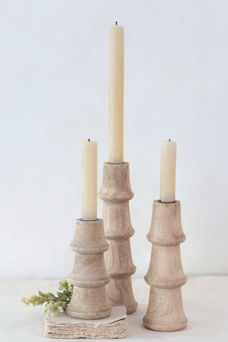    Creative-Co-Op-Mango-Wood-Carved-Candle-Holder