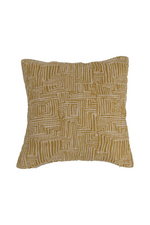 1 of 3:Mustard Kuba Cloth Pillow