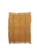 1 of 3:Waffle Weave Throw with Fringe
