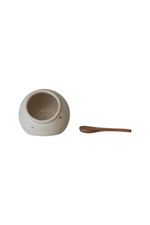 1 of 3:Open Salt Cellar + Mango Wood Spoon