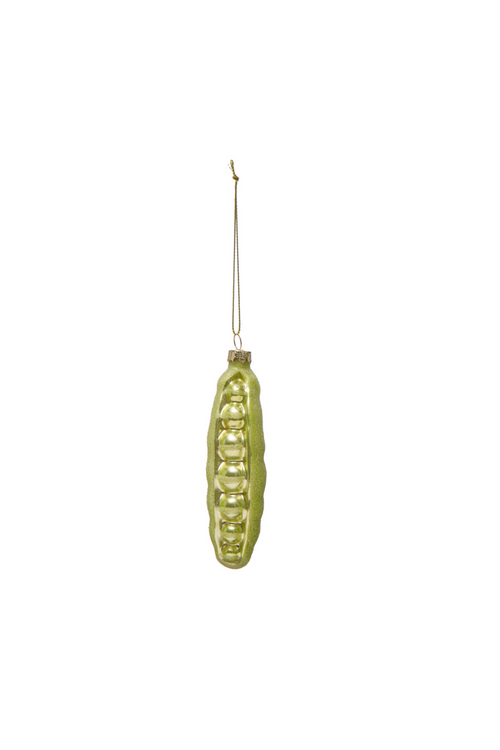 Pea Pod Glass Ornament