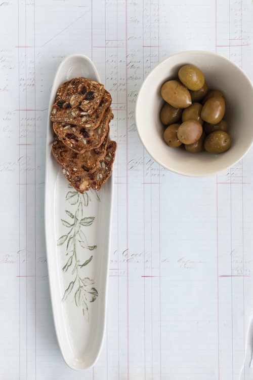 Pressed Botanical Ceramic Platter