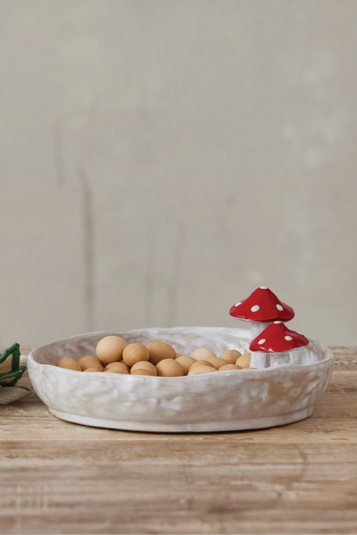 Red Cap Mushroom Ceramic Plate