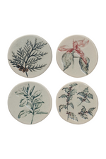 1 of 2:Seasonal Botanicals Ceramic Coaster Set