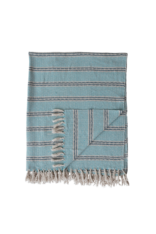 Shoreline Stripes Recycled Cotton Throw