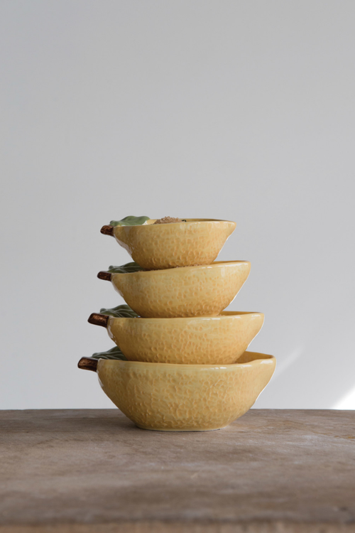 Ceramic Lemon Measuring Cups Set