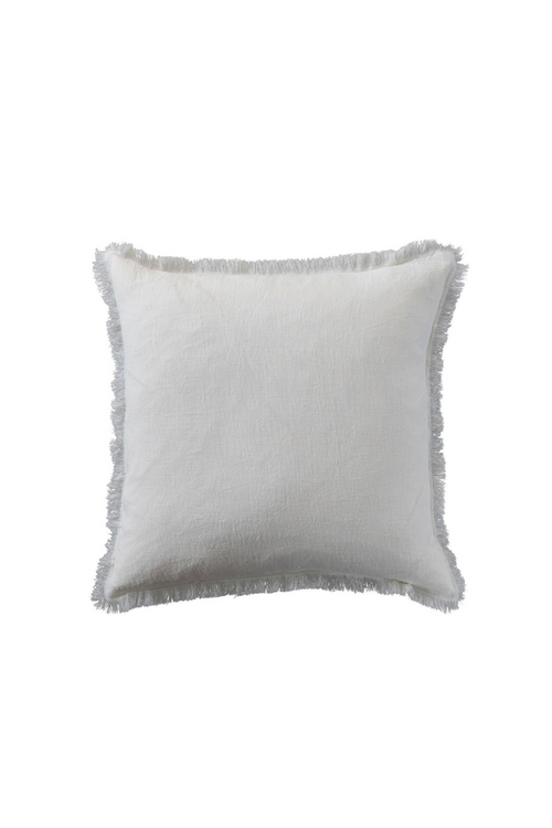 Stonewashed Linen Fringe Pillow