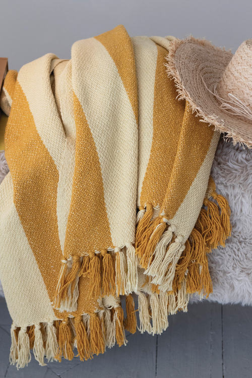 Sunny Stripes Recycled Cotton Throw