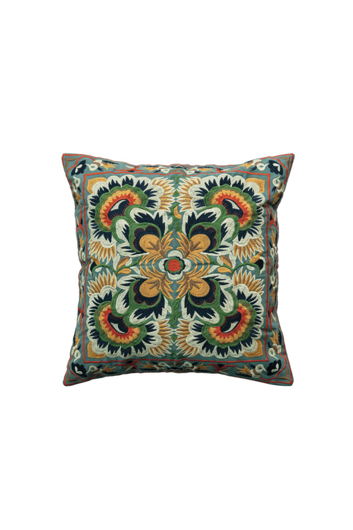 Sunset Villa Embroidered Pillow