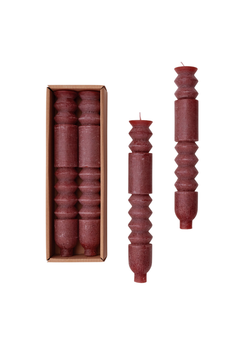 Creative-Co-Op-Totem-Taper-Candles-Red