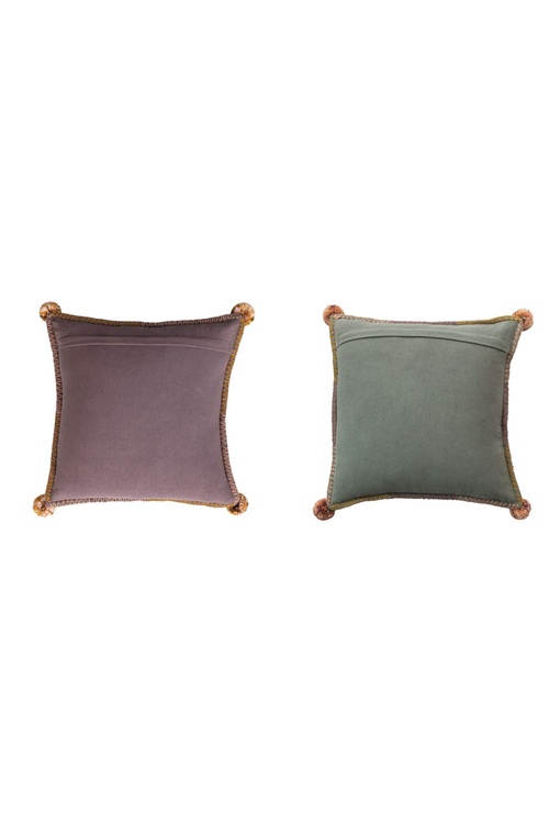 Tufted Florals Cotton Pillow