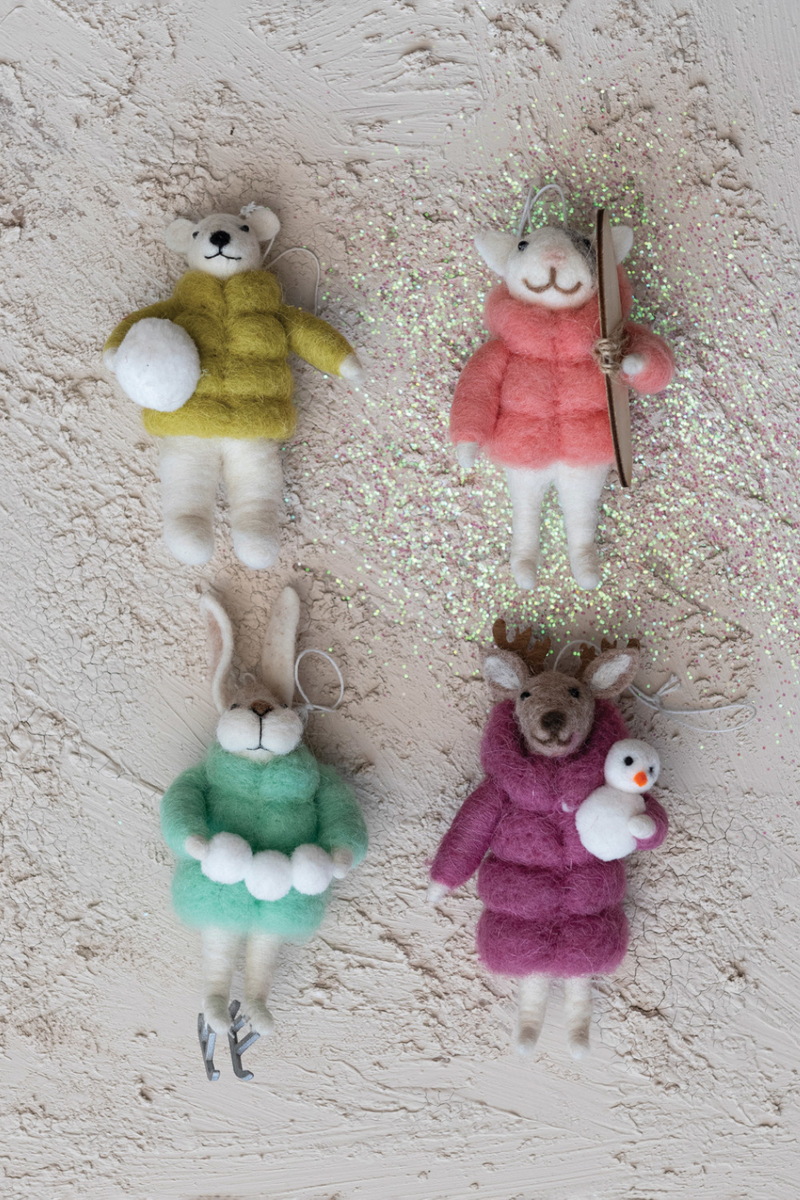 Creative-Co-Op-Winter-Coat-Animal-Felt-Ornament