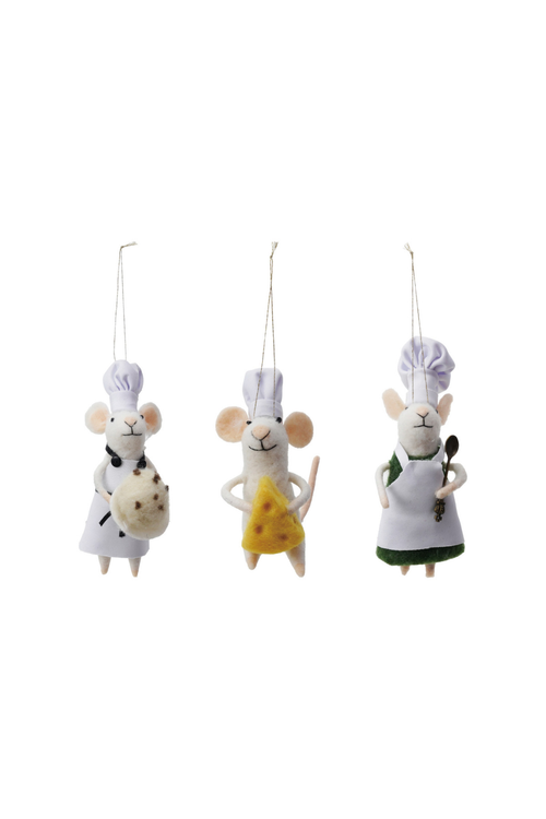 Wool Felt Chef Mouse Ornament