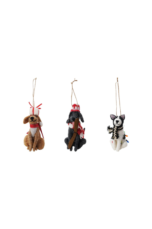 Wool Felt Dog Ornament