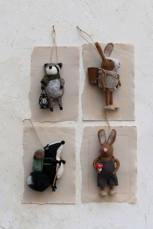 Forest Animal Wool Felt Ornament