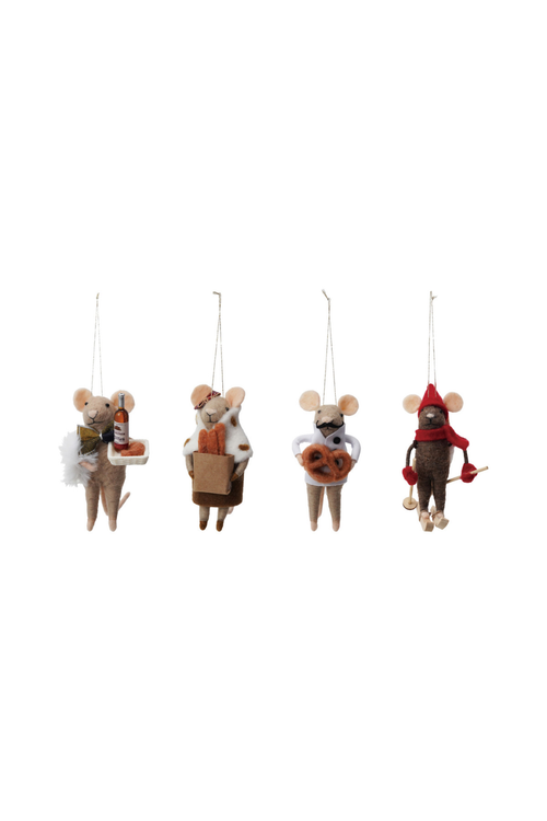 Wool Felt Mouse Gourmand Ornament