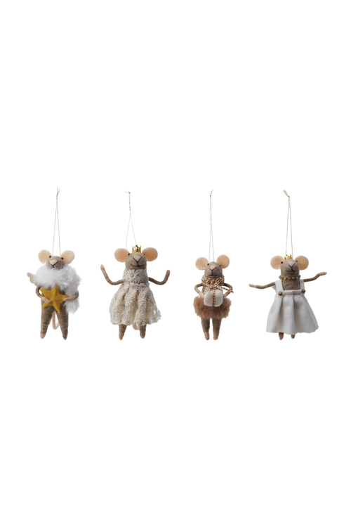 Wool Felt Party Clothes Mouse Ornament
