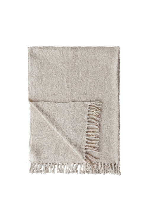 Woven Cotton Chenille Throw with Fringe