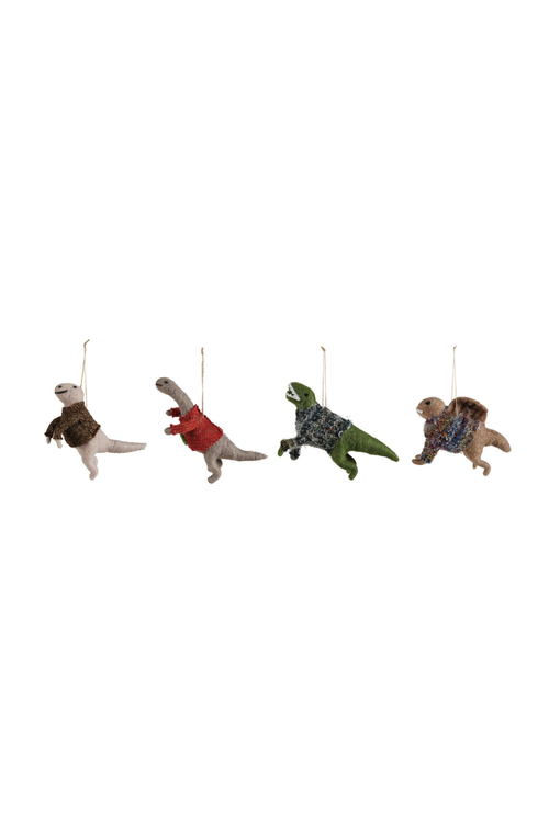 Dinosaurs in Sweaters Ornament