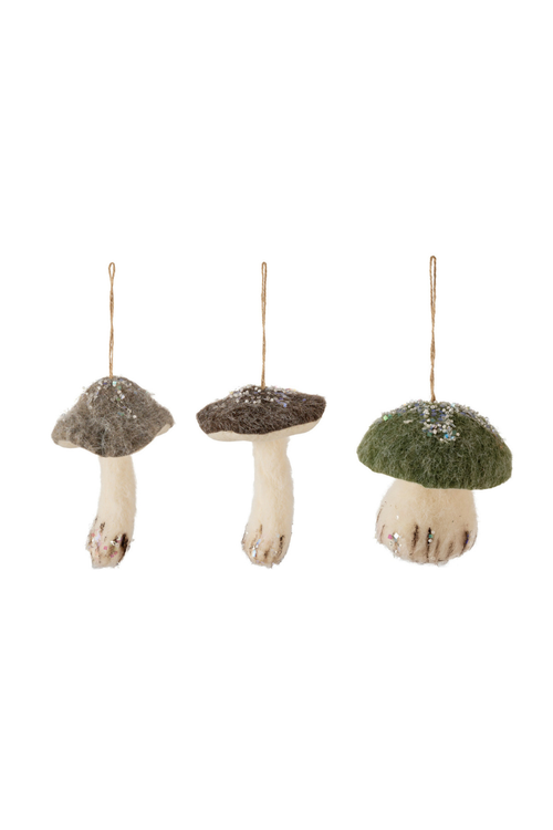 Felted Wool Mushroom Ornament