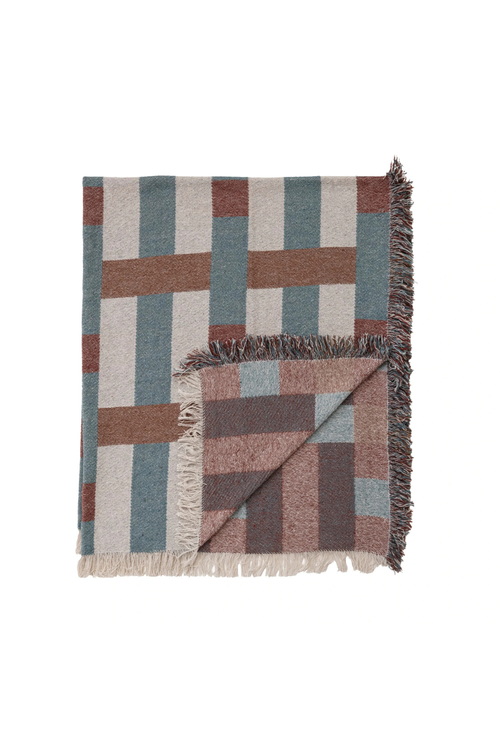 Geometric Block Recycled Cotton Throw