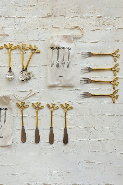 Gilded Leaf Canape Set