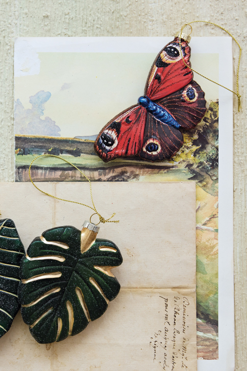 Mercury Glass Butterfly Ornament