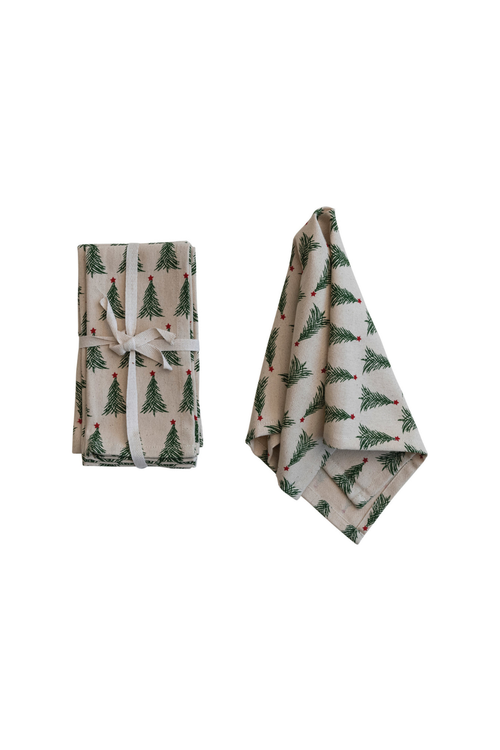 Tree Pattern Printed Cotton Napkins