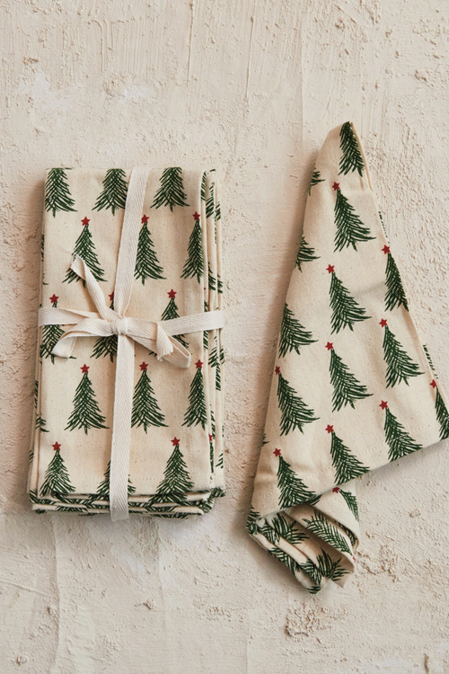 Tree Pattern Printed Cotton Napkins