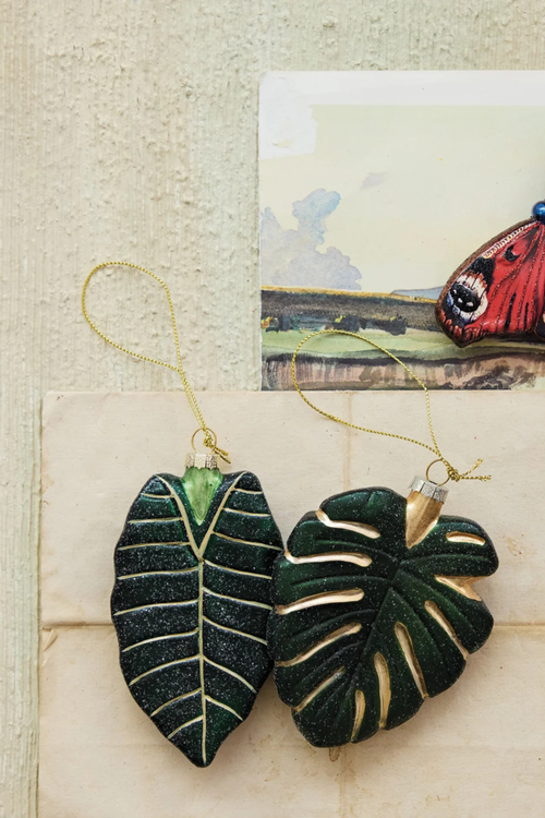 Tropical Houseplant Glass Ornament