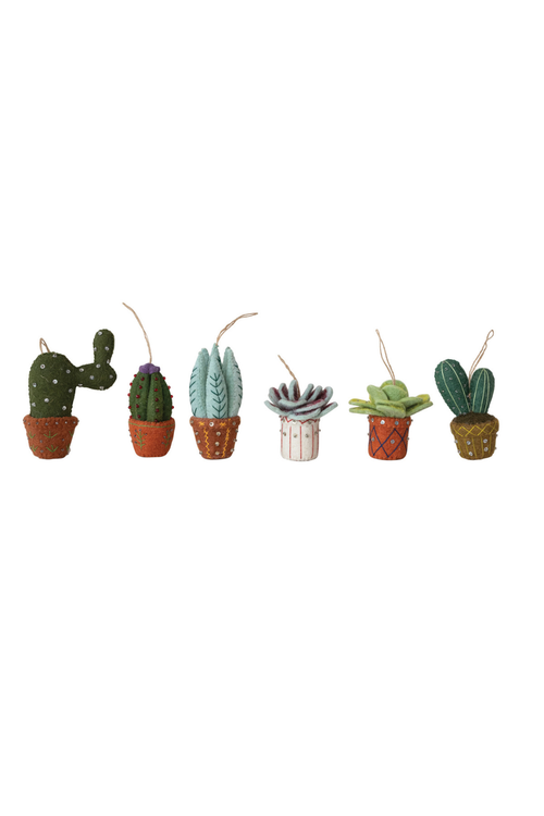 Wool Felt Cactus Ornament