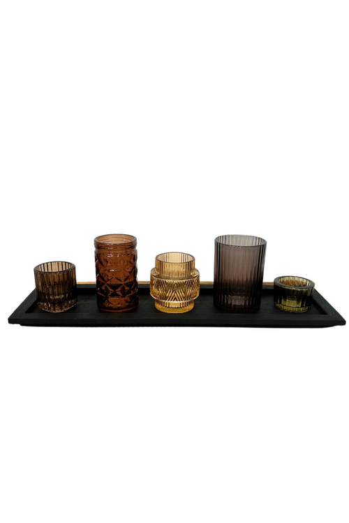 Creative-Coop-Embossed-Glass-Tealight-Set-Wood-Tray