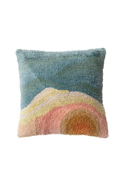 Pastel Sunset Cotton Tufted Pillow
