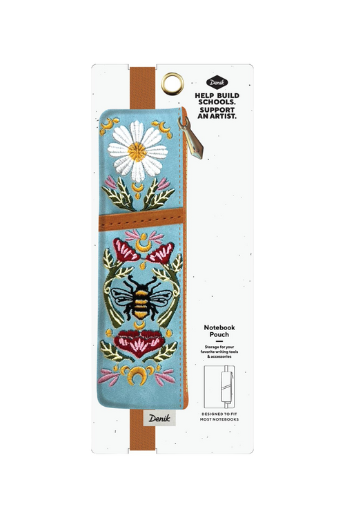 Honeybee Tea Embroidered Notebook Pouch