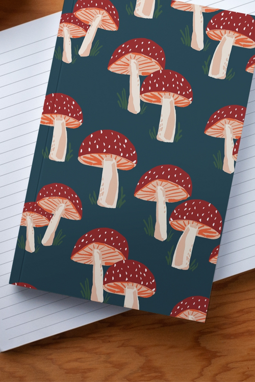 Denik Navy Mushrooms Classic Notebook 