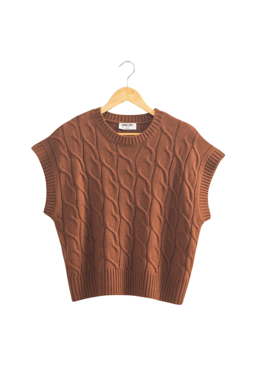 Cora Sleeveless Cable Knit Sweater Vest
