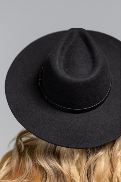 Everette Wool Panama Hat in Black