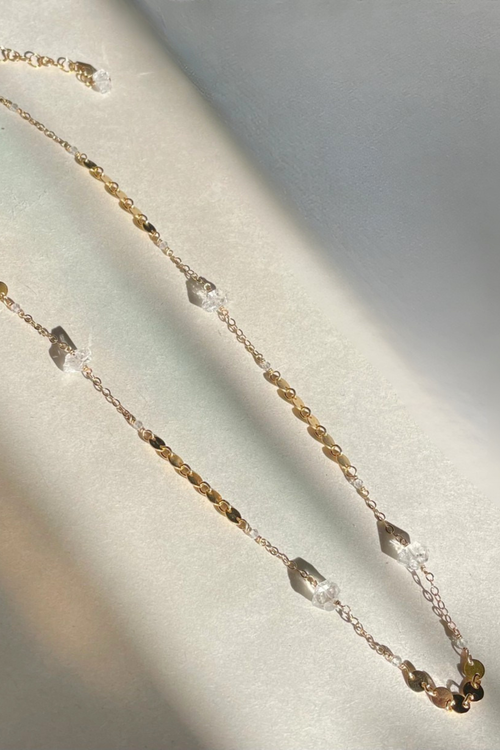 Herkimer and Sequin Choker Necklace