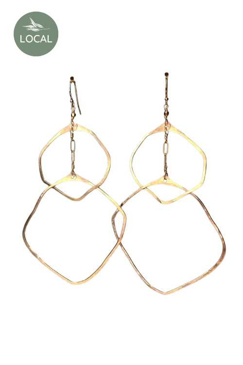 Double Organic Circle Earrings