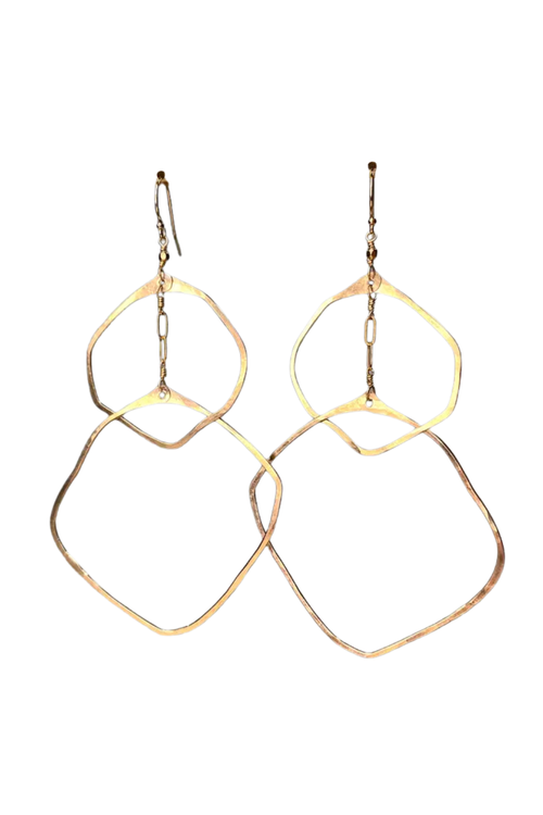 Double Organic Circle Earrings