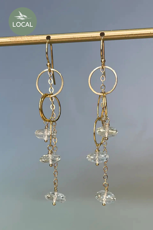 Triple Circle Gemstone Earrings