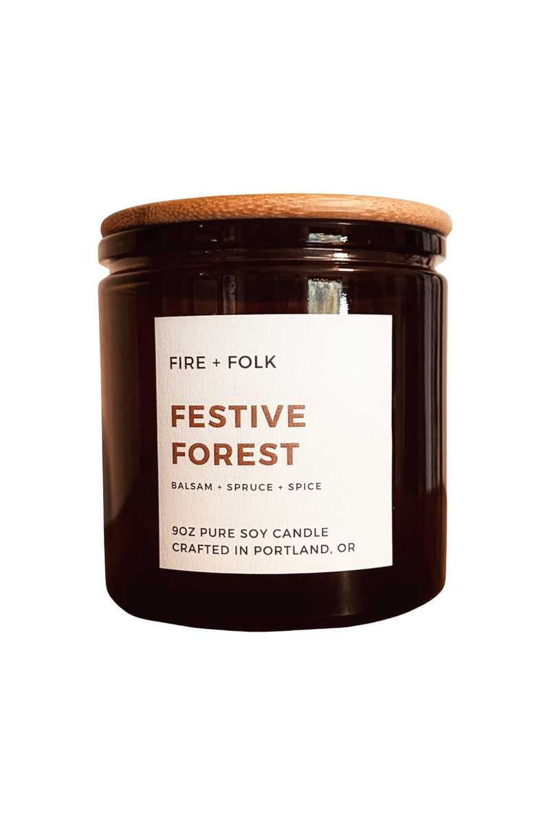 Fire-and-Folk-Alpenglow-Festive-Holiday-Glass-Candle-Festive-Forest