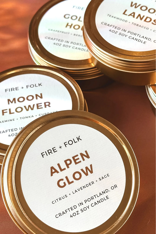 Fire + Folk Travel Tin Candle Collection