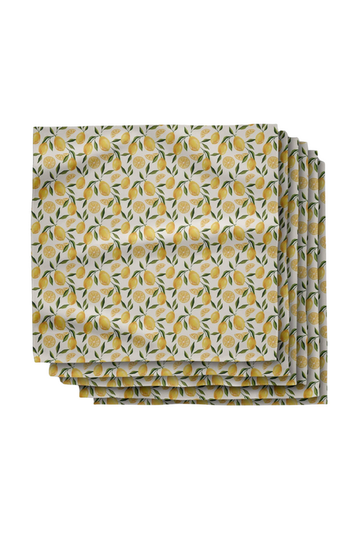 Geometry Dinner Napkin Set - Limoncello