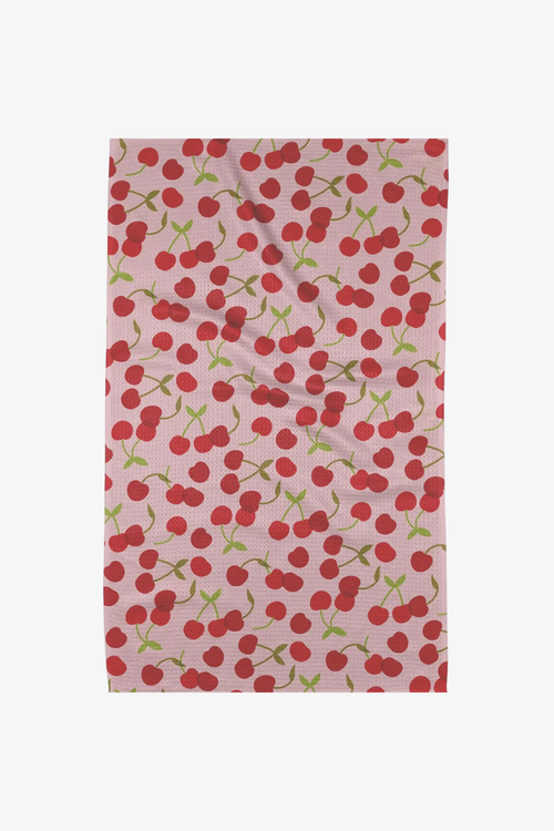 Geometry Kitchen Tea Towel - Cherry Cherries