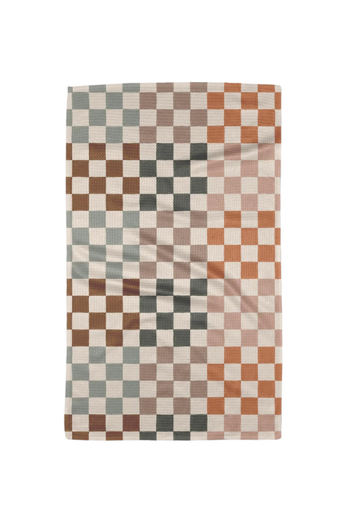 Geometry Kitchen Tea Towel - Autumn Checkers