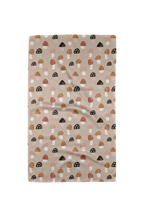 Geometry Kitchen Tea Towel - Fall Mushroom Harvest