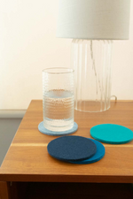 9 of 15:Graf Lantz Multicolored Round Felt Coaster Set