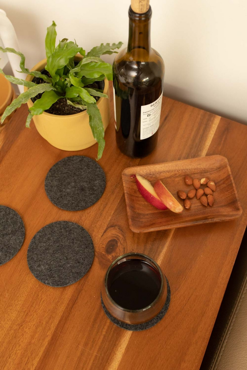 Graf-Lantz-Solid-Round-Felt-Coaster-Set-Charcoal