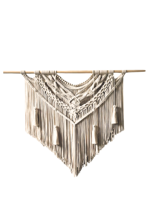 Large Beaded Macrame Wall Hanging